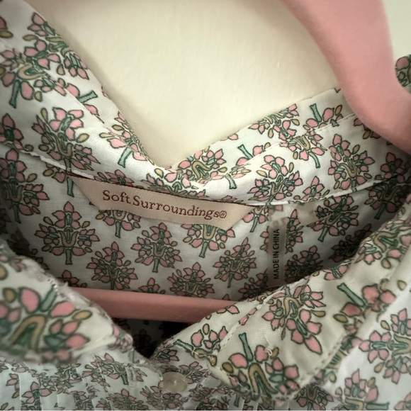 Soft Surroundings Tabitha by Pastel Paisley Floral Tunic Blouse Size M - Picture 2 of 10